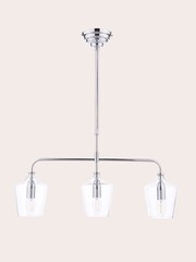Laura Ashley Chrome Ockley 3 Light Linear Pendant Bar Ceiling Light - Image 3 of 3