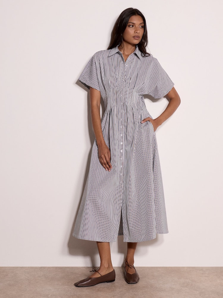 Apricot White Stripe Structured Shirt Midaxi Dress - Image 2 of 5 Apricot White Stripe Structured Shirt Midaxi Dress - Image 2 of 5