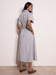 Apricot White Stripe Structured Shirt Midaxi Dress - Image 4 of 5