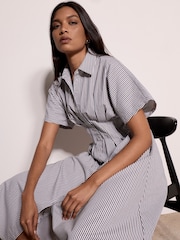 Apricot White Stripe Structured Shirt Midaxi Dress - Image 5 of 5