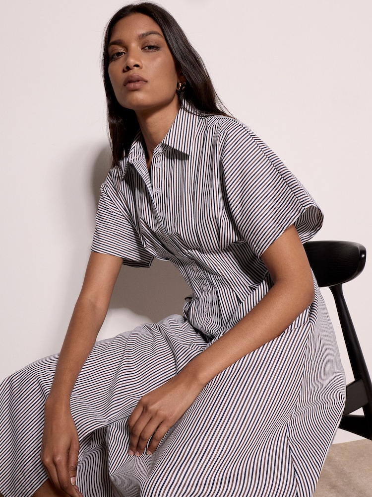 Apricot White Stripe Structured Shirt Midaxi Dress - Image 5 of 5 Apricot White Stripe Structured Shirt Midaxi Dress - Image 5 of 5