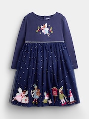 JoJo Maman Bébé Appliqué Hem Combo Dress - Imagen 1 de 4