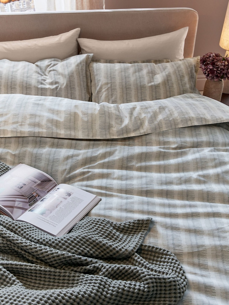 ABIGAIL AHERN x MURMUR Charcoal Moya Stripe Duvet Cover & Pillowcase Set - Image 1 of 6 ABIGAIL AHERN x MURMUR Charcoal Moya Stripe Duvet Cover & Pillowcase Set - Image 1 of 6