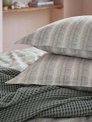 ABIGAIL AHERN x MURMUR Charcoal Moya Stripe Duvet Cover & Pillowcase Set - Image 5 of 6