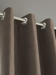 Catherine Lansfield Natural Faux Suede Eyelet Curtains - Image 2 of 3