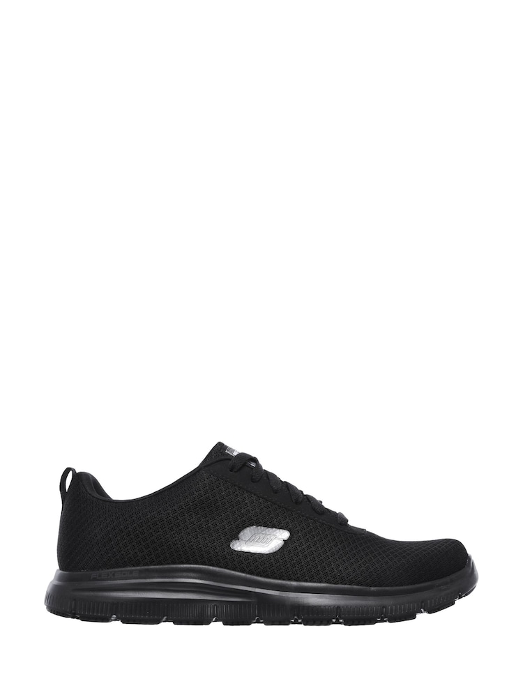 Skechers Black Flex Advantage Slip Resistant Work Mens Trainers - Image 1 of 5 Skechers Black Flex Advantage Slip Resistant Work Mens Trainers - Image 1 of 5
