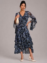 Schwarz - Jolie Moi Tiered Mesh Midaxi Dress - Bild 4 von 6