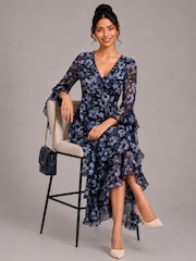 Schwarz - Jolie Moi Tiered Mesh Midaxi Dress - Bild 6 von 6