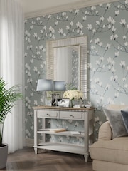 Laura Ashley Pale French Grey Hanover 2 Drawer Console Table - Image 2 of 7