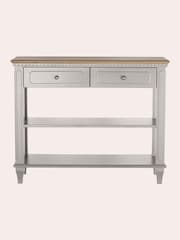 Laura Ashley Pale French Grey Hanover 2 Drawer Console Table - Image 3 of 7