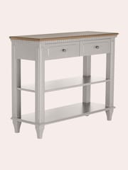 Laura Ashley Pale French Grey Hanover 2 Drawer Console Table - Image 4 of 7