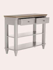 Laura Ashley Pale French Grey Hanover 2 Drawer Console Table - Image 5 of 7