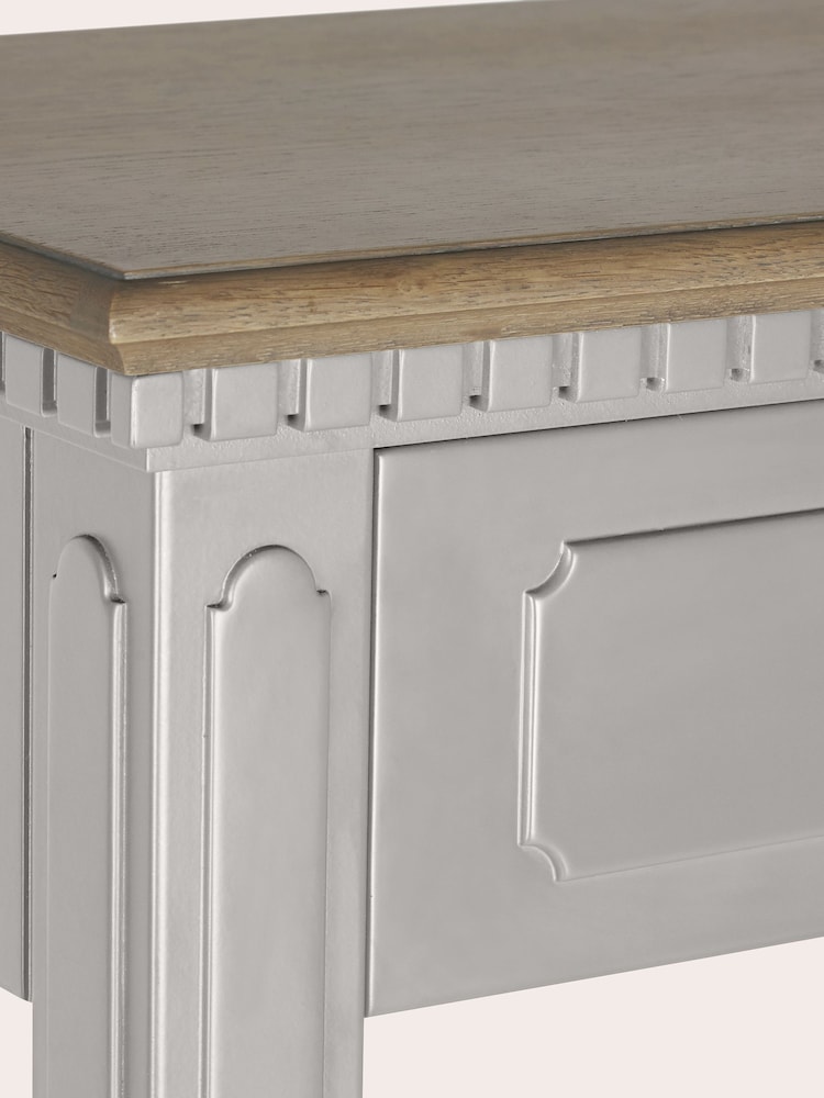 Laura Ashley Pale French Grey Hanover 2 Drawer Console Table - Image 7 of 7