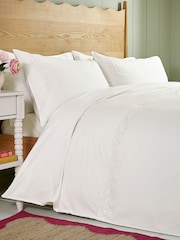 Helena Springfield White Erin Embroidery 100% Cotton Duvet Cover & Pillowcase Set - Image 2 of 6