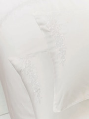Helena Springfield White Erin Embroidery 100% Cotton Duvet Cover & Pillowcase Set - Image 4 of 6