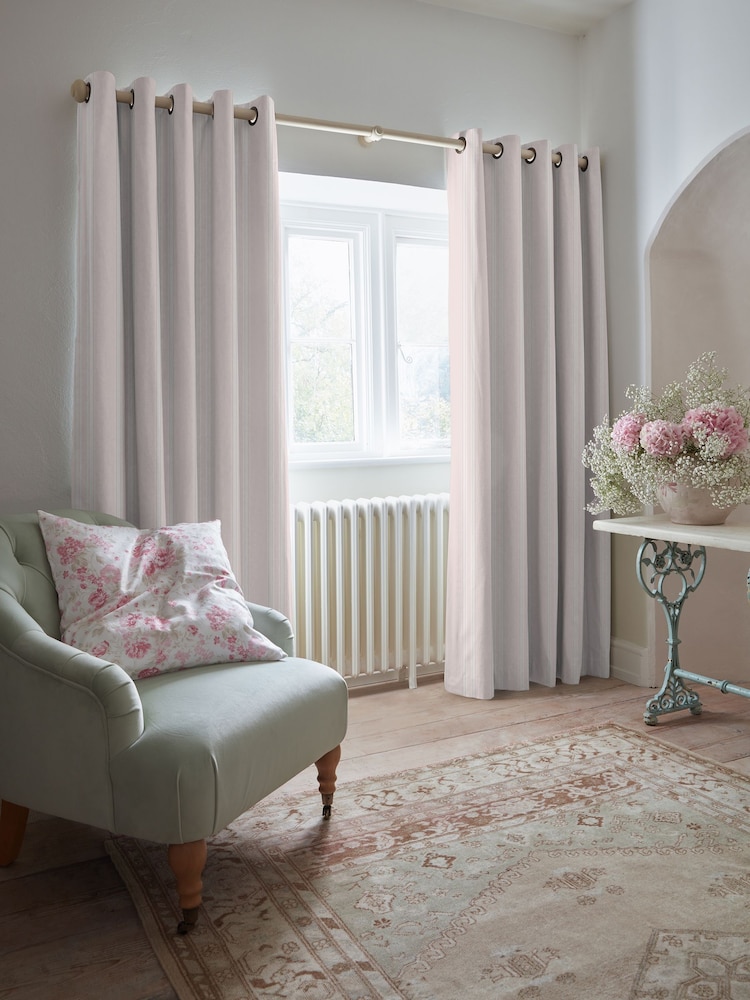 Shabby Chic by Rachel Ashwell® Blush Cottage Stripe Made to Measure Curtains - Image 2 of 9 Shabby Chic by Rachel Ashwell® Blush Cottage Stripe Made to Measure Curtains - Image 2 of 9