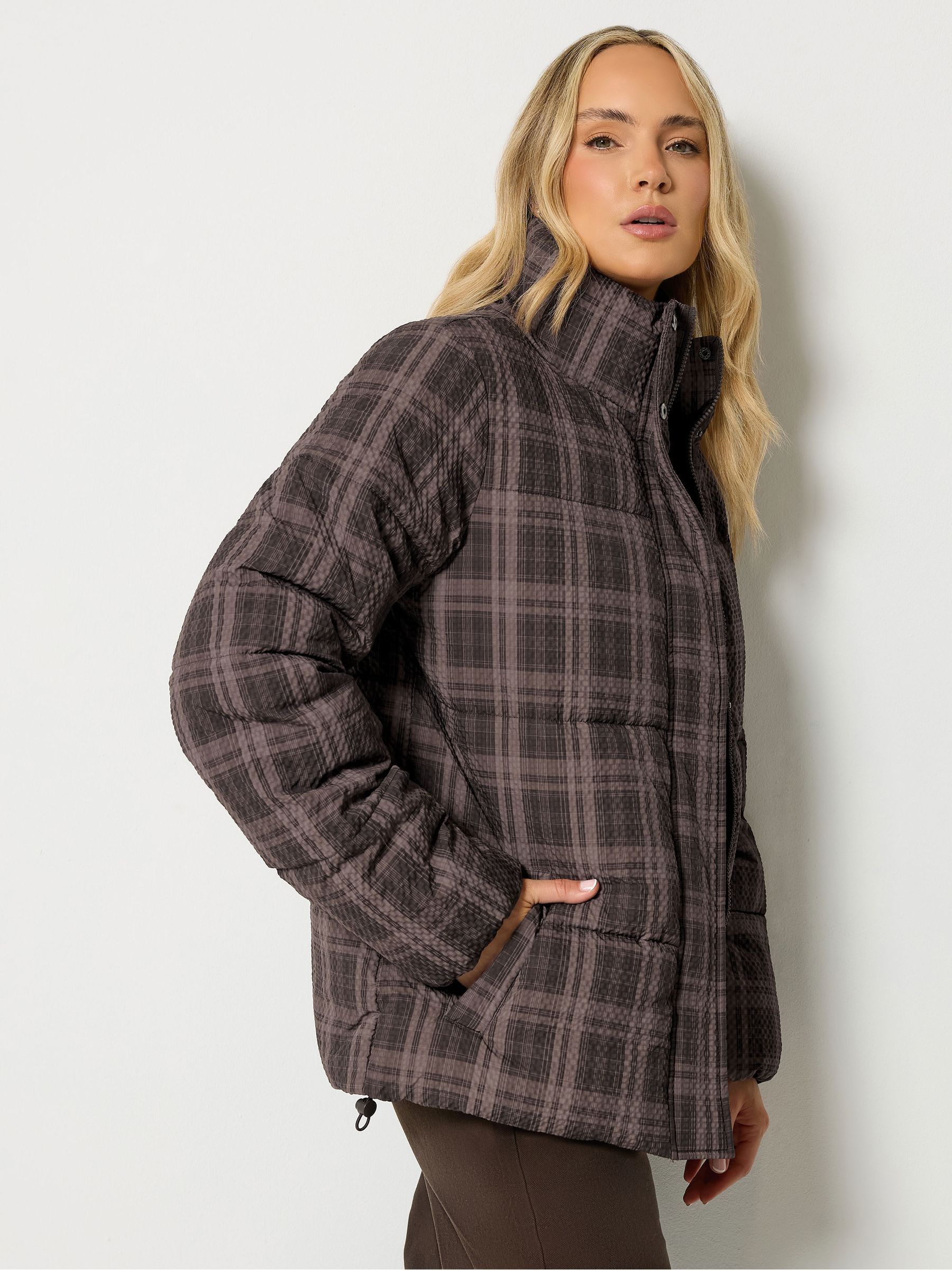 Long Tall Sally Women's Brown Tall Crinkle Padded Coat In | Size: 20 - Image 2
