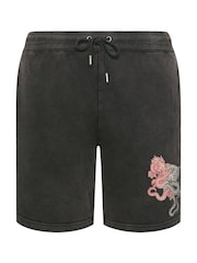 BadRhino Big & Tall Black Graphic Printed Shorts 2 Pack - Image 4 of 5