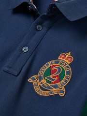 Joules Henry Navy & Green Long Sleeve Cotton Polo Shirt - Image 2 of 5