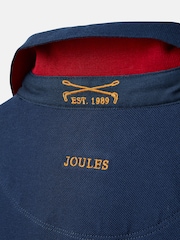Joules Henry Navy & Green Long Sleeve Cotton Polo Shirt - Image 4 of 5