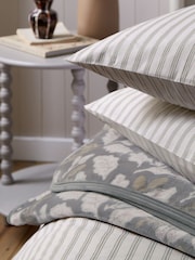 Helena Springfield Linen & Grey Ticking Stripe Duvet Cover & Pillowcase Set - Image 4 of 5