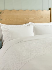 Helena Springfield White Margo Embroidery 100% Cotton Duvet Cover & Pillowcase Set - Image 3 of 6