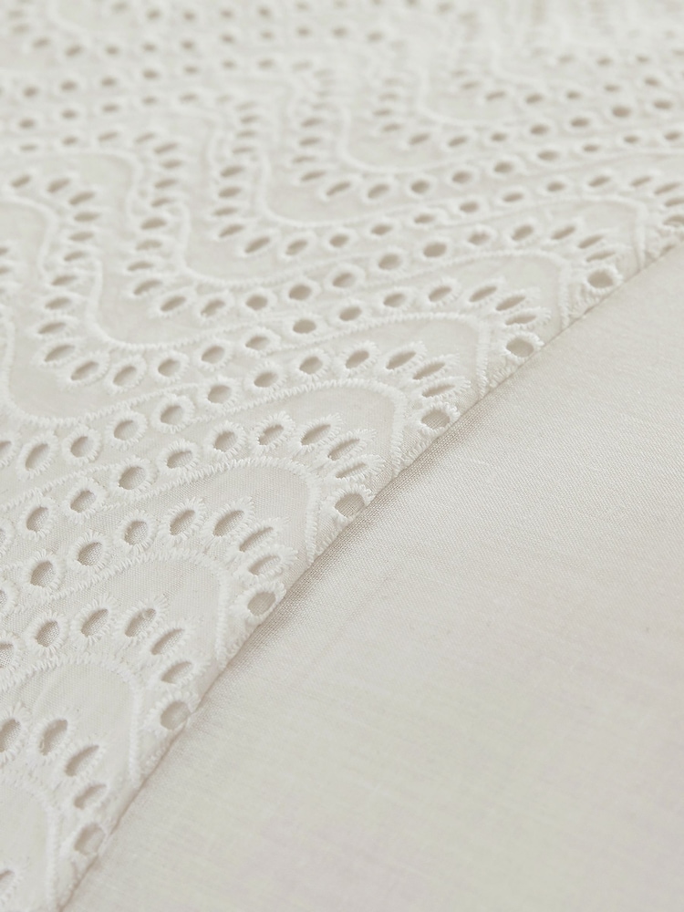 Helena Springfield White Margo Embroidery 100% Cotton Duvet Cover & Pillowcase Set - Image 6 of 6
