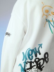 White Graffiti Graphic Hoodie (3-16yrs) - Image 4 of 7