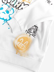 White Graffiti Graphic Hoodie (3-16yrs) - Image 6 of 7