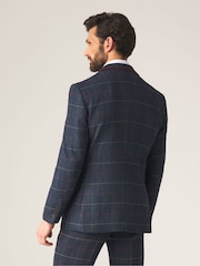 Skopes Blue Doyle Tweed Tailored Wool Blend Suit: Jacket - Image 4 of 6