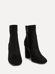 Linzi Black Scout Square Toe Heeled Ankle Boots With Side Zip - Image 4 of 5