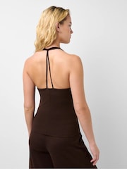 Sweaty Betty Brown Glow Studio Halter Neck Tank - Image 3 of 6