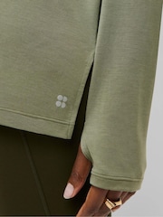 Grønn - Sweaty Betty Soft Flow Studio Langermet Topp - Bilde 5 av 6