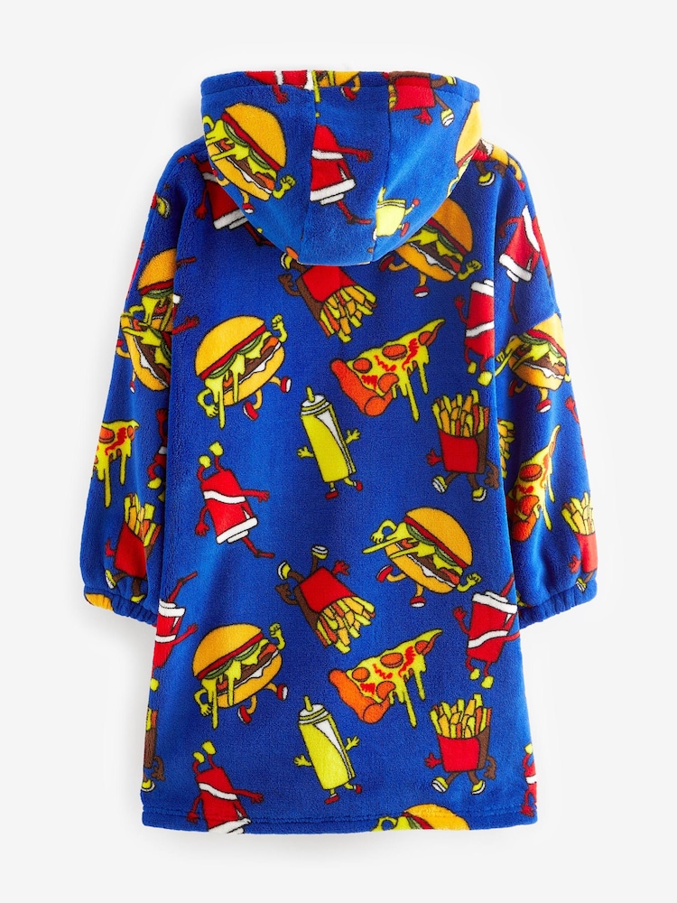 Bright Blue Food Hooded Blanket (3-16yrs) - Image 5 of 5
