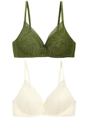 Grün/Cream - BHs mit Spitzendetails für ultimativen Komfort, 2er-Pack - Bild 5 von 9