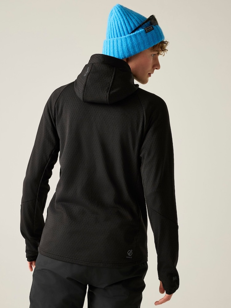 Dare 2b Black Venture Hooded Stretch Midlayer Fleece - Image 2 of 10