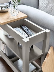 Dove Grey Malvern Oak Effect Large Sofa Side Table - Image 3 of 8