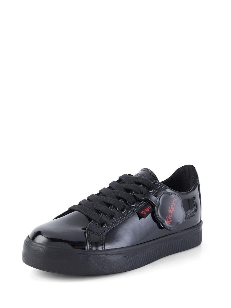 Kickers Black Tovni Lacer Patent Trainers - Image 1 of 4