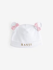 Baker by Ted Baker Mirror Floral White Sleepsuit And Hat Set - Image 3 of 6