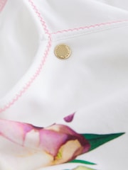 Baker by Ted Baker Mirror Floral White Sleepsuit And Hat Set - Image 6 of 6