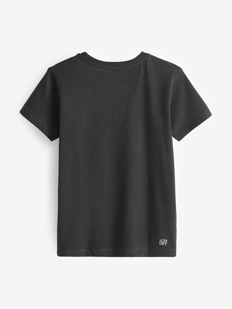Negru - Lacoste pentru copii mare Crocs logo grafic Tricou - Imaginea 2 din 3