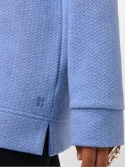Sweaty Betty Faded Blue Tranquil Rib Half Zip Longline Sweatshirt - Image 4 of 6