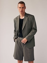 Sage Green Relaxed Fit EDIT Slouchy Style Suit Jacket - Image 1 of 10
