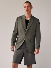 Sage Green Relaxed Fit EDIT Slouchy Style Suit Jacket - Image 3 of 10