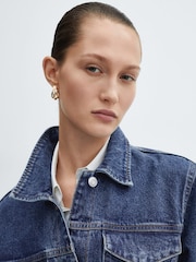 Mango Blue Denim Jacket With Belt - Image 5 of 7