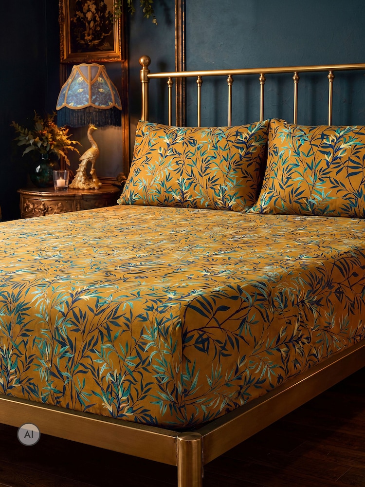 Joe Browns Brown Gilded Peacocks Cotton Sateen Matching Bedding - Image 1 of 2 Joe Browns Brown Gilded Peacocks Cotton Sateen Matching Bedding - Image 1 of 2