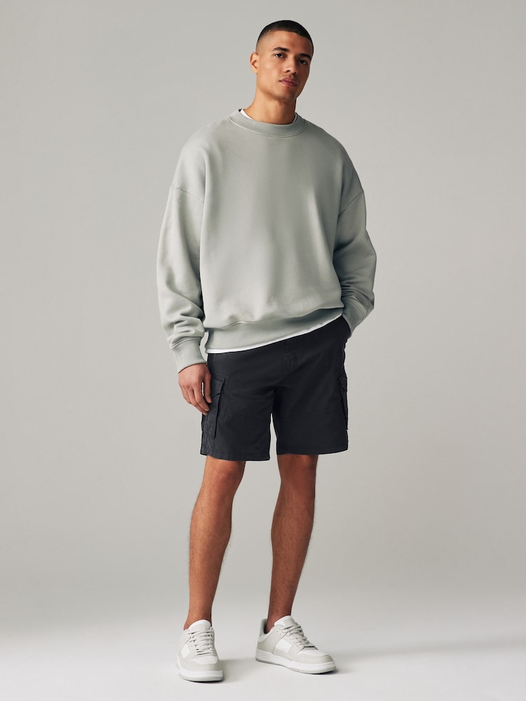 Navy/Grey 100% Cotton Cargo Shorts 2 Pack - Image 2 of 10