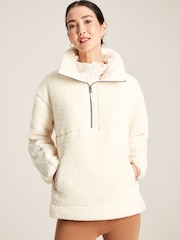 Joules Tilly Cream Half Zip Borg Fleece - Image 1 of 8