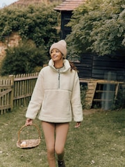 Joules Tilly Cream Half Zip Borg Fleece - Image 7 of 8