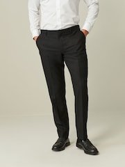Black Tailored Wool Donegal Tuxedo Suit Trousers - Image 1 of 10